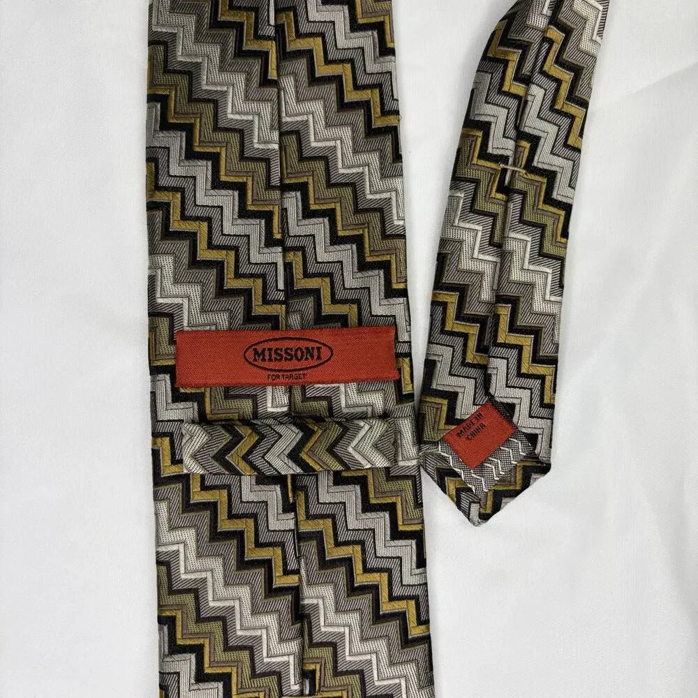 Missoni For Target Silk Necktie Classic Chevron Pattern, Designer, classic, work